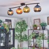 Koyoto Plafondlamp, Kogellampje Blauw, Groen, Koperkleurig, 4-lichts