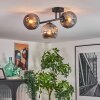 Ripoll Plafondlamp, Kogellampje Rookkleurig, 3-lichts