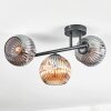 Ripoll Plafondlamp, Kogellampje Amber, Rookkleurig, 3-lichts