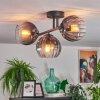 Koyoto Plafondlamp, Kogellampje Duidelijk, Rookkleurig, 3-lichts