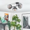 Koyoto Plafondlamp, Kogellampje Duidelijk, Rookkleurig, 3-lichts