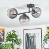 Koyoto Plafondlamp, Kogellampje Duidelijk, Rookkleurig, 3-lichts