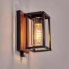 Portalis Wandlamp voor buiten, Wandlamp houtlook, Zwart, 1-licht, Bewegingsmelder