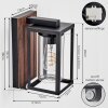 Portalis Wandlamp voor buiten, Wandlamp houtlook, Zwart, 1-licht, Bewegingsmelder