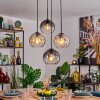 Koyoto Hanglamp, Kogellampje, Hanglamp 35 cm Amber, Duidelijk, Rookkleurig, 4-lichts