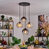 Koyoto Hanglamp, Kogellampje, Hanglamp 35 cm Amber, Duidelijk, Rookkleurig, 4-lichts
