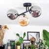 Chehalis Plafondlamp, Kogellampje Amber, Rookkleurig, 3-lichts