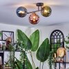 Chehalis Plafondlamp, Kogellampje Blauw, Groen, Koperkleurig, 3-lichts