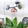 Chehalis Plafondlamp, Kogellampje Blauw, Groen, Duidelijk, Koperkleurig, 3-lichts