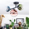 Chehalis Plafondlamp, Kogellampje Blauw, Groen, Duidelijk, Koperkleurig, 3-lichts