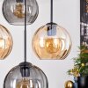 Koyoto Hanglamp, Kogellampje, Hanglamp Amber, Rookkleurig, 4-lichts