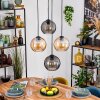 Koyoto Hanglamp, Kogellampje, Hanglamp Amber, Rookkleurig, 4-lichts