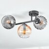 Koyoto Plafondlamp, Kogellampje Amber, Duidelijk, Rookkleurig, 3-lichts