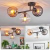 Koyoto Plafondlamp, Kogellampje Amber, Duidelijk, Rookkleurig, 3-lichts