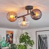 Koyoto Plafondlamp, Kogellampje Amber, Duidelijk, Rookkleurig, 3-lichts