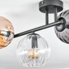 Koyoto Plafondlamp, Kogellampje Amber, Duidelijk, Rookkleurig, 3-lichts