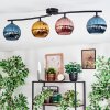 Koyoto Plafondlamp, Kogellampje Blauw, Goud, Koperkleurig, 4-lichts