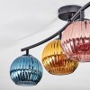 Koyoto Plafondlamp, Kogellampje Blauw, Goud, Koperkleurig, 4-lichts