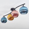 Koyoto Plafondlamp, Kogellampje Blauw, Goud, Koperkleurig, 4-lichts