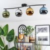 Koyoto Plafondlamp, Kogellampje Blauw, Groen, Duidelijk, Koperkleurig, 4-lichts