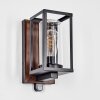 Portalis Wandlamp voor buiten, Wandlamp houtlook, Zwart, 1-licht, Bewegingsmelder