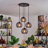 Koyoto Hanglamp, Kogellampje, Hanglamp Rookkleurig, 4-lichts
