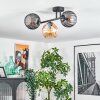 Koyoto Plafondlamp, Kogellampje Amber, Rookkleurig, 3-lichts
