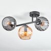 Koyoto Plafondlamp, Kogellampje Amber, Rookkleurig, 3-lichts