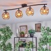 Ripoll Plafondlamp, Kogellampje Amber, 4-lichts