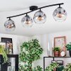 Ripoll Plafondlamp, Kogellampje Duidelijk, Rookkleurig, 4-lichts