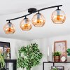 Koyoto Plafondlamp, Kogellampje Amber, 4-lichts