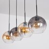 Koyoto Hanglamp, Kogellampje, Hanglamp Amber, Duidelijk, Rookkleurig, 4-lichts