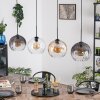 Koyoto Hanglamp, Kogellampje, Hanglamp Amber, Duidelijk, Rookkleurig, 4-lichts