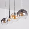Koyoto Hanglamp, Kogellampje, Hanglamp Amber, Duidelijk, Rookkleurig, 4-lichts