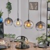 Koyoto Hanglamp, Kogellampje, Hanglamp Amber, Duidelijk, Rookkleurig, 4-lichts