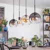 Koyoto Hanglamp, Kogellampje, Hanglamp Amber, Duidelijk, Rookkleurig, 4-lichts