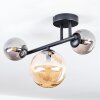 Chehalis Plafondlamp, Kogellampje Amber, Rookkleurig, 3-lichts
