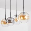 Koyoto Hanglamp, Kogellampje, Hanglamp Amber, Duidelijk, Rookkleurig, 4-lichts