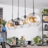 Koyoto Hanglamp, Kogellampje, Hanglamp Amber, Duidelijk, Rookkleurig, 4-lichts