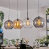 Koyoto Hanglamp, Kogellampje, Hanglamp Amber, Duidelijk, Rookkleurig, 4-lichts