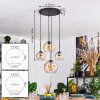 Koyoto Hanglamp, Kogellampje, Hanglamp Amber, Duidelijk, 4-lichts