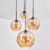 Koyoto Hanglamp, Kogellampje, Hanglamp Amber, 4-lichts