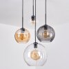 Koyoto Hanglamp, Kogellampje, Hanglamp Amber, Duidelijk, Rookkleurig, 4-lichts