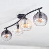 Koyoto Plafondlamp, Kogellampje Amber, Duidelijk, Rookkleurig, 4-lichts