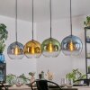 Koyoto Hanglamp, Kogellampje, Hanglamp Blauw, Goud, Groen, Duidelijk, 4-lichts