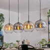 Koyoto Hanglamp, Kogellampje, Hanglamp Amber, Duidelijk, Rookkleurig, 4-lichts