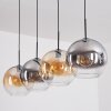Koyoto Hanglamp, Kogellampje, Hanglamp Amber, Duidelijk, Rookkleurig, 4-lichts