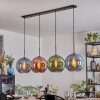 Koyoto Hanglamp, Kogellampje, Hanglamp Blauw, Groen, Koperkleurig, 4-lichts