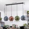 Koyoto Hanglamp, Kogellampje, Hanglamp Blauw, Groen, Koperkleurig, 4-lichts