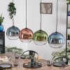 Koyoto Hanglamp, Kogellampje, Hanglamp Blauw, Groen, Duidelijk, Koperkleurig, 4-lichts
